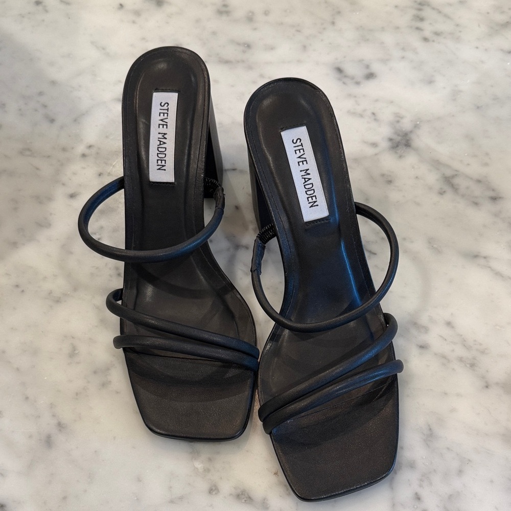 Steve Madden Black Strappy Heels